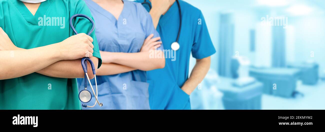 Healthcare people group. Professional doctor working in hospital office