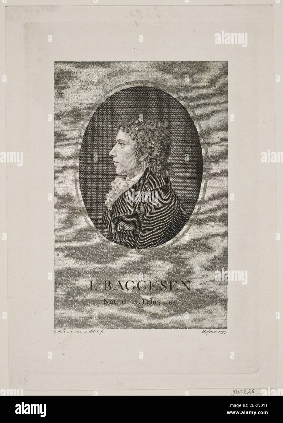 Gerhard Ludvig Lahde (1765-1833), Jens Baggesen, 1797 Stock Photo