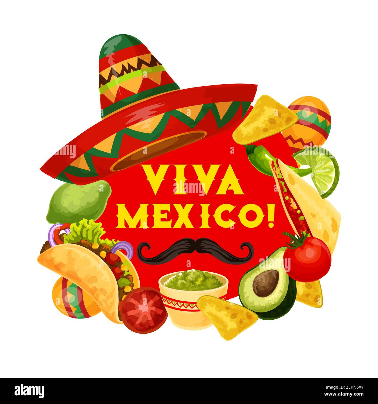 Cinco de Mayo Mexican holiday poster, viva Mexico celebration fiesta ...