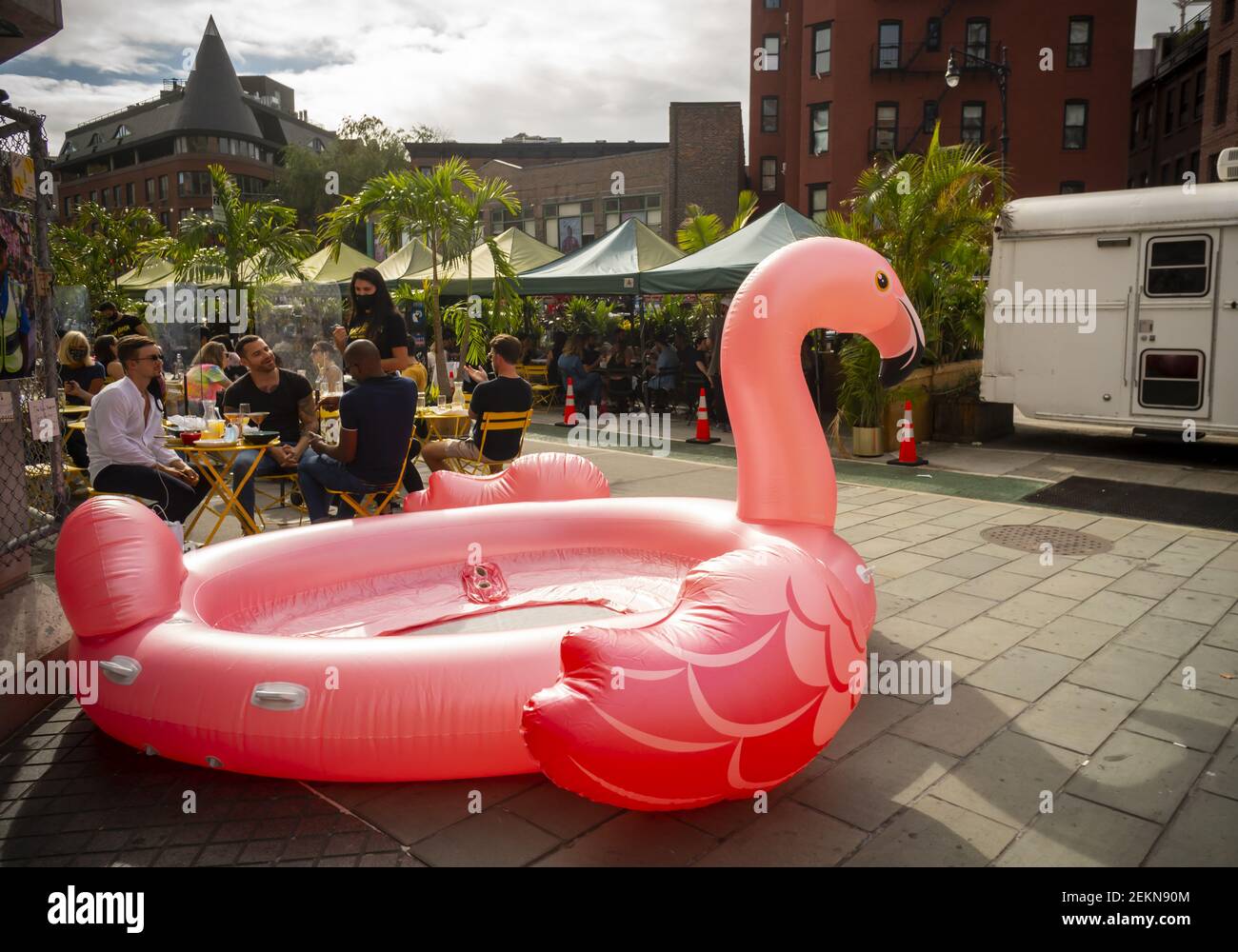 Al fresco dining in Greenwich Village in New York on Sunday, September
