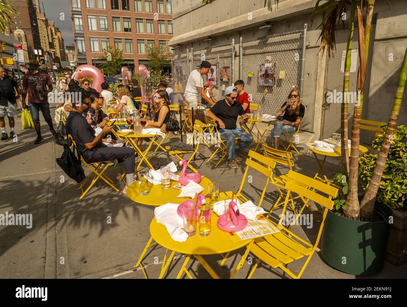 Al fresco dining in Greenwich Village in New York on Sunday, September