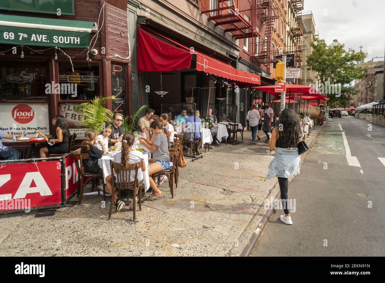Al fresco dining on Bleecker Street in Greenwich Village in New York on
