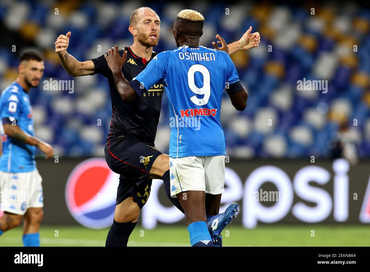 Andrea Masiello of Genoa CFC and Victor Osimhen of SSC Napoli