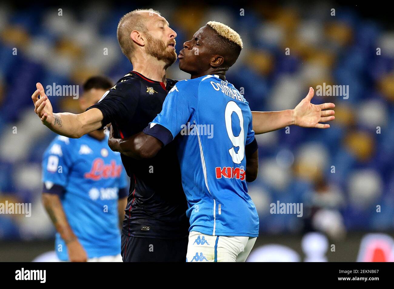 Andrea Masiello of Genoa CFC and Victor Osimhen of SSC Napoli