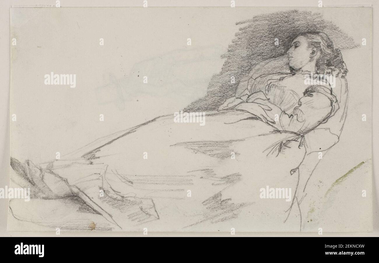 Carl Bloch (1834-1890), sleeping woman (Alma Bloch), Before 1890 Stock Photo