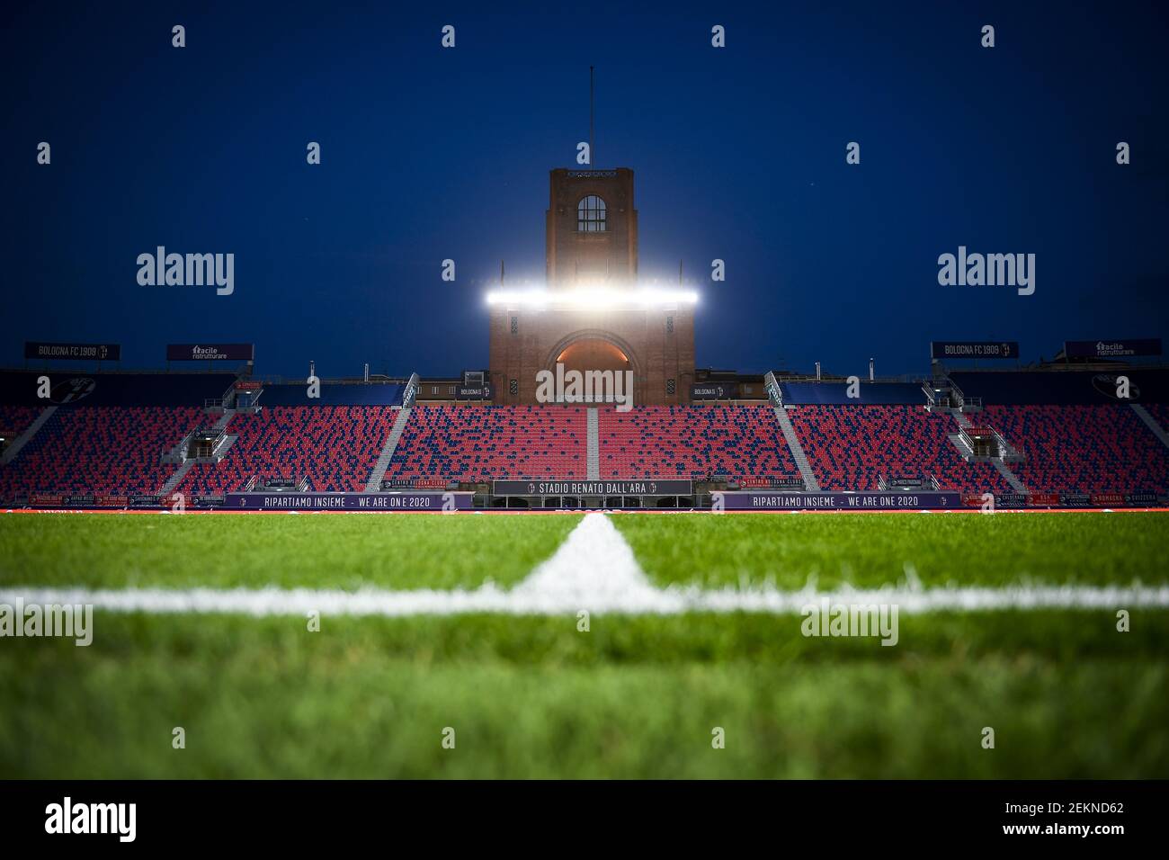 BOLOGNA, ITALY - September 28, 2020: A general view shows empty stadio Renato Dell'Ara prior to the Serie A match between FC and Parma Bologna won 4-1 over