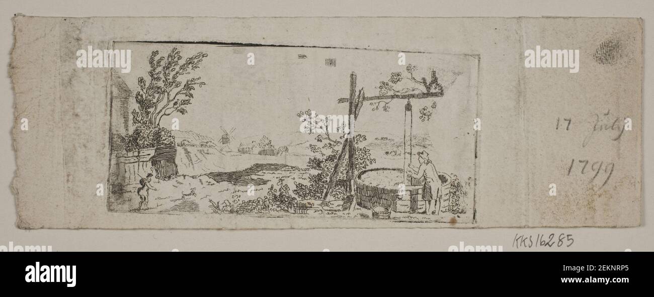 Gerhard Ludvig Lahde (1765-1833), sample of landscape with Broend, 1799 Stock Photo