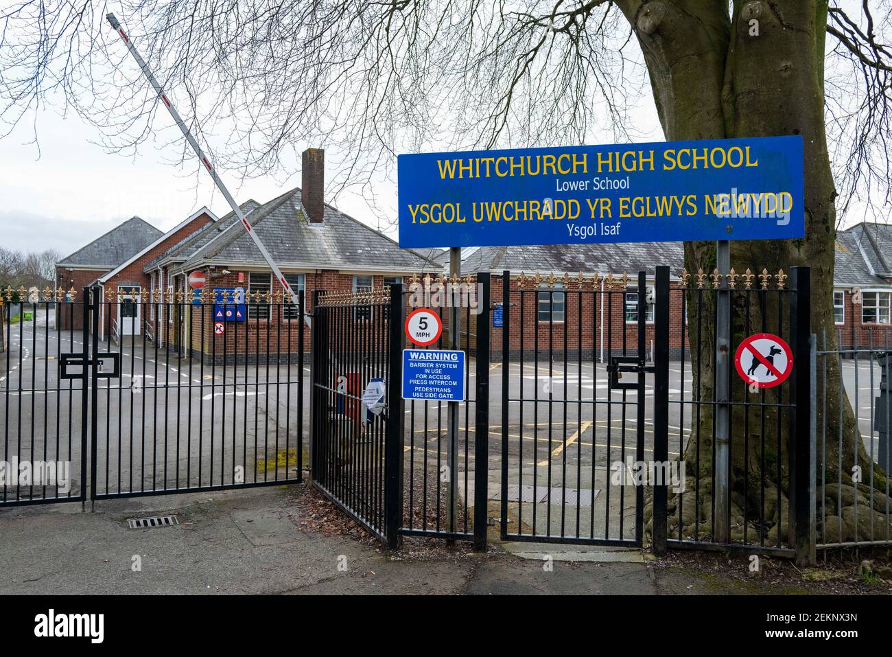 CARDIFF, WALES - FEBRUARY 23: A general view of a closed Whitchurch High School on February 23, 2021 in Cardiff, Wales. Stock Photo