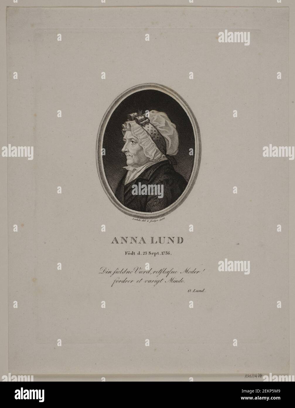 Gerhard Ludvig Lahde (1765-1833), Anna Lund, 1809 Stock Photo
