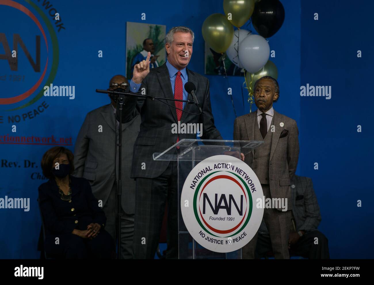 Rev. Al Sharpton celebrates his 66th birthday with members of the
