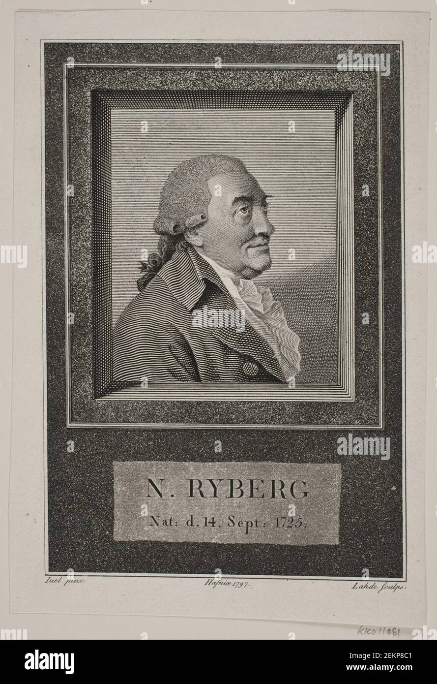 Gerhard Ludvig Lahde (1765-1833), Portraet by Niels Ryberg, 1797 Stock Photo