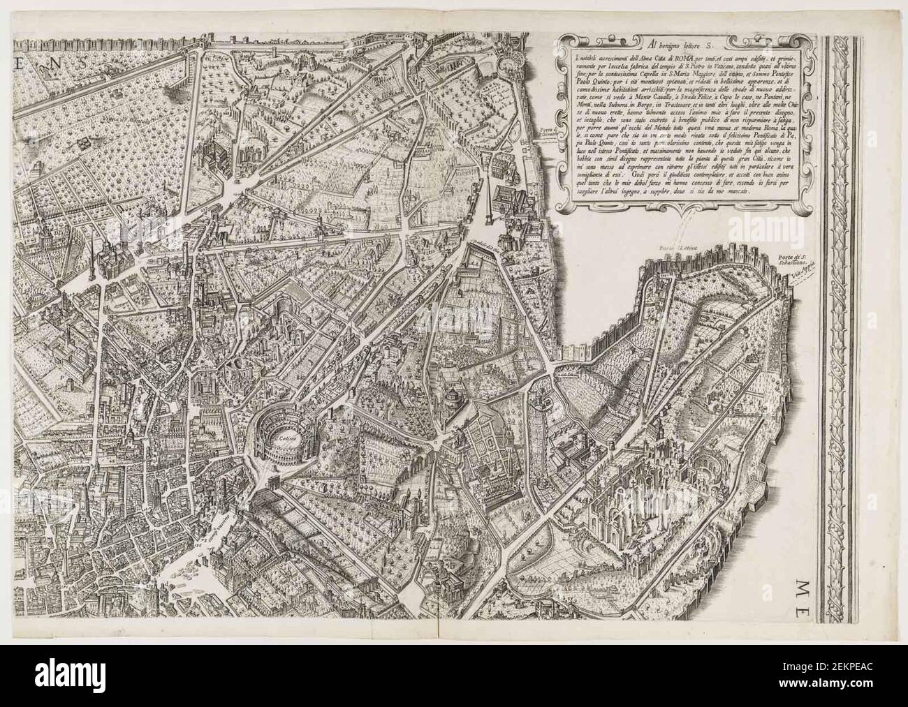 Matthäus Greuter (1566-1638); , Map of Rome with the seven pilgrim ...