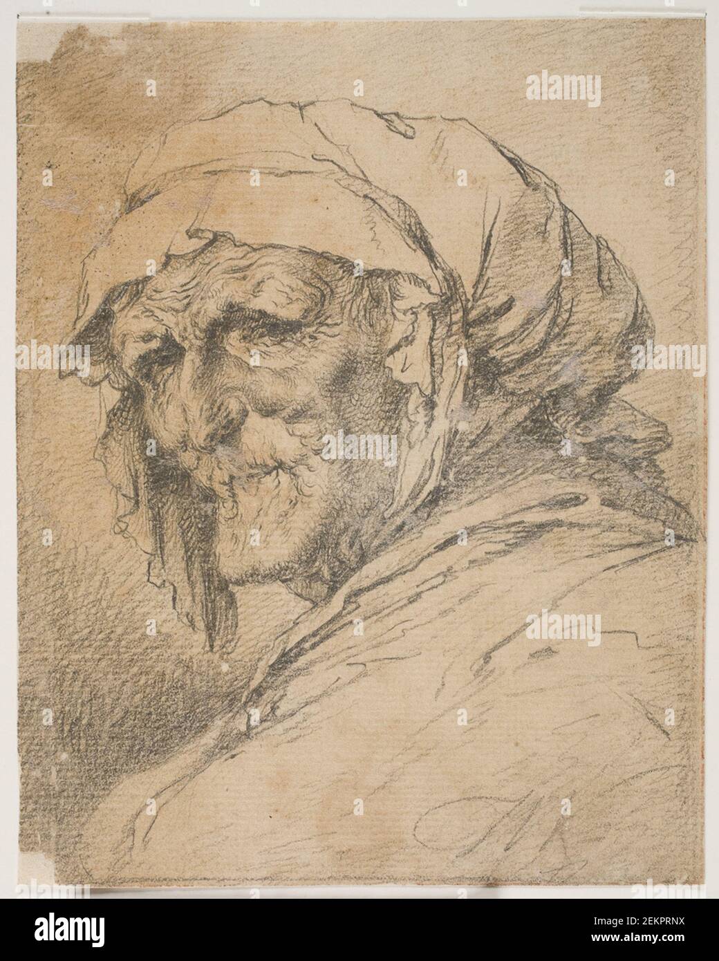 Thomas Worlidge (1700-1766), head of an old woman, 1700-1766 Stock Photo