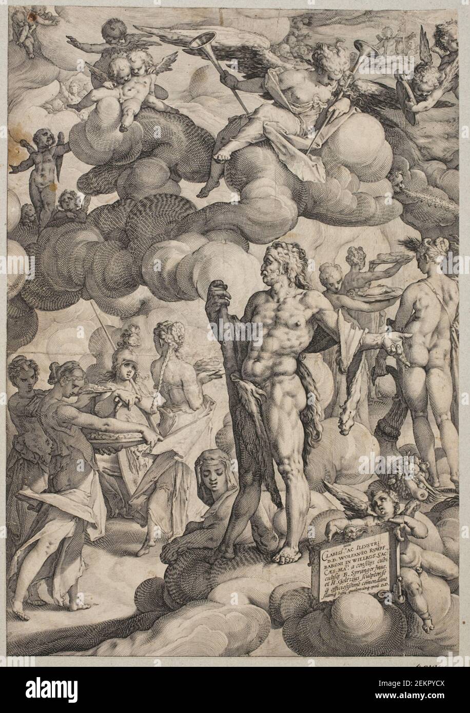 Hendrick Goltzius (1558-1617); Bartholomeus rides (1546-1611), amor and psyches' wedding, 1587 Stock Photo
