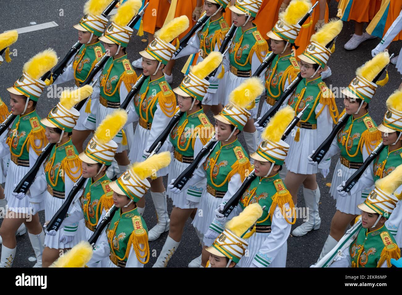 Taiwan’s junior honor guard attend the ceremony of Taiwan National Day