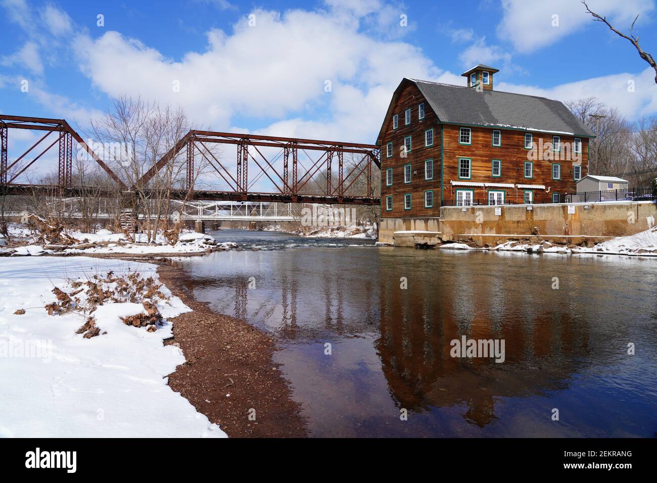 HILLSBOROUGH, NJ 20 FEB 2021 Winter view of the landmark Neshanic
