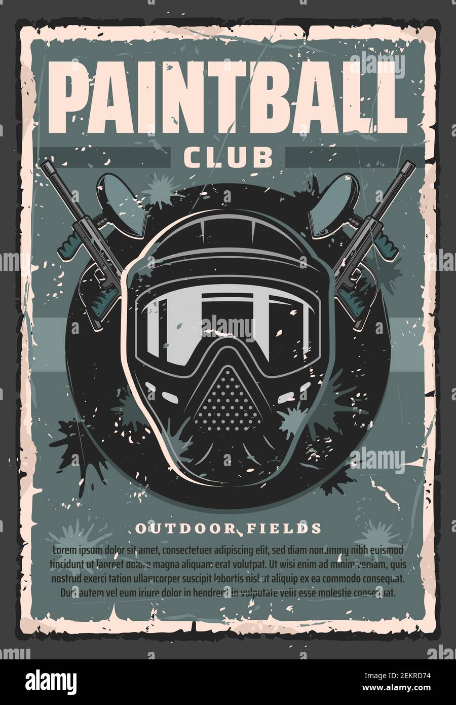 Paintball player guns and mask vector design of competitive team