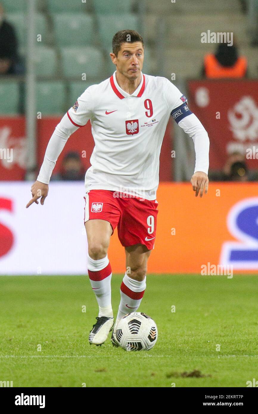 14.10.2020, Wroclaw, pilka nozna, Liga Narodow, Polska - Bosnia i  Hercegowina N/z Robert Lewandowski (POL), fot. Adam Jastrzebowski / Foto  Olimpik ----- 14.10.2020, Wroclaw, football, UEFA Nations League, Poland -  Bosnia and