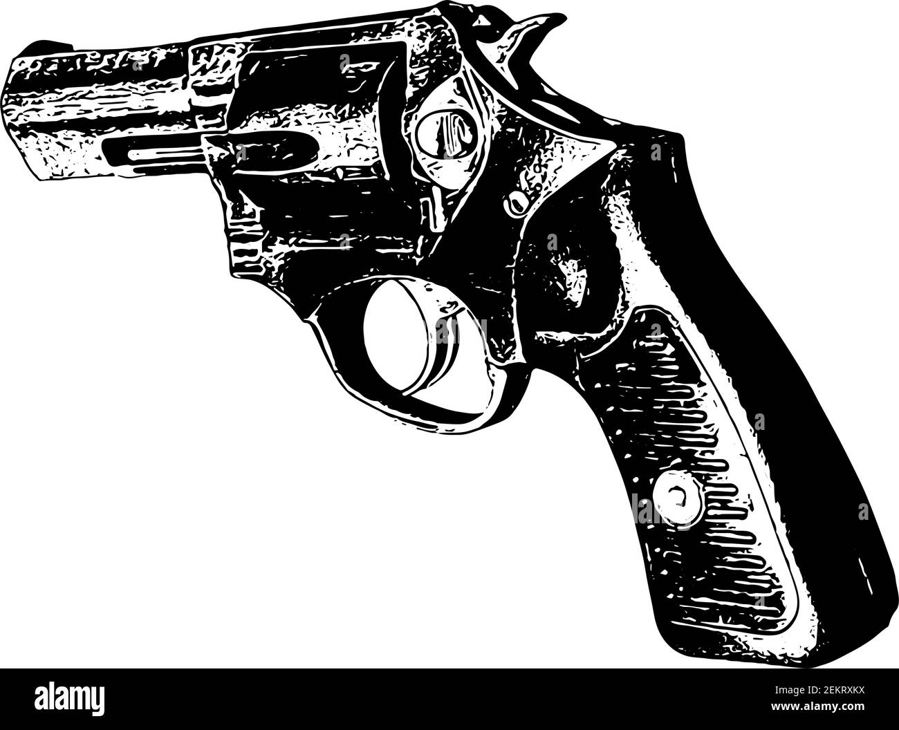Revolver hand gun illustration Stock Vector