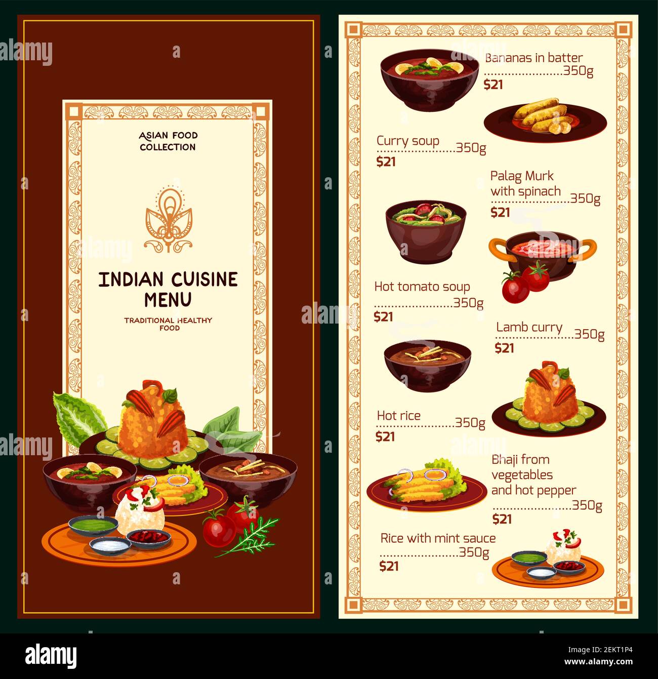Indian Restaurant Menu Design Samples
