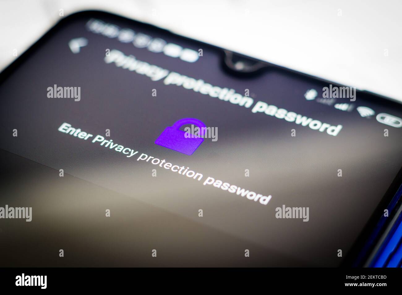 In this photo illustration the detail Enter the privacy protection ...