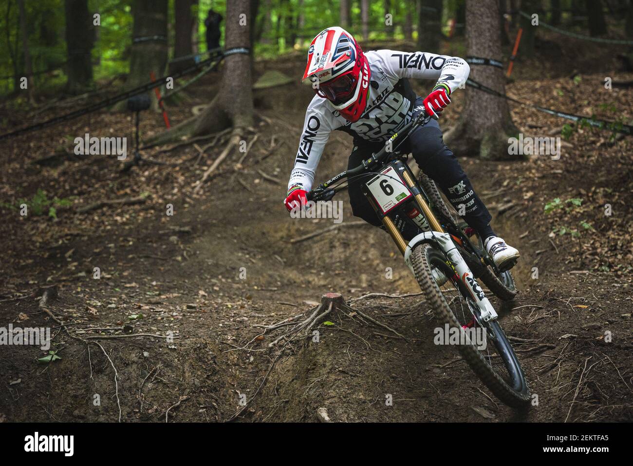 Greg Minnaar of South Africa competes during the UCI Mountain Bike