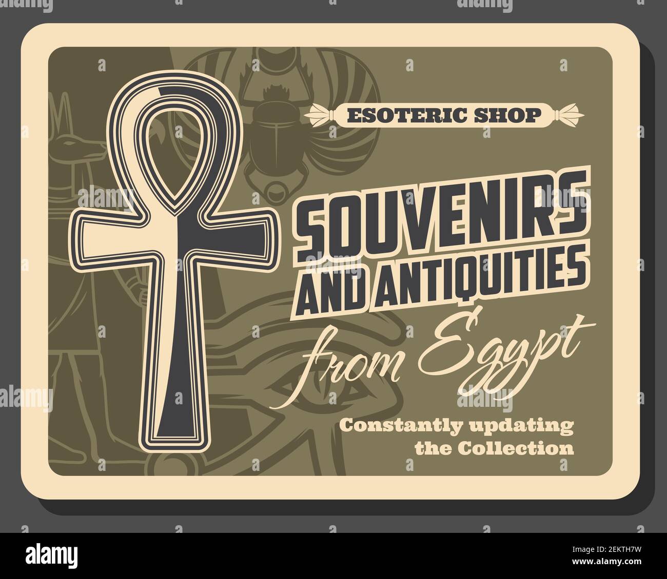 Ancient Egypt, travel souvenirs and historic antiquities, esoteric shop