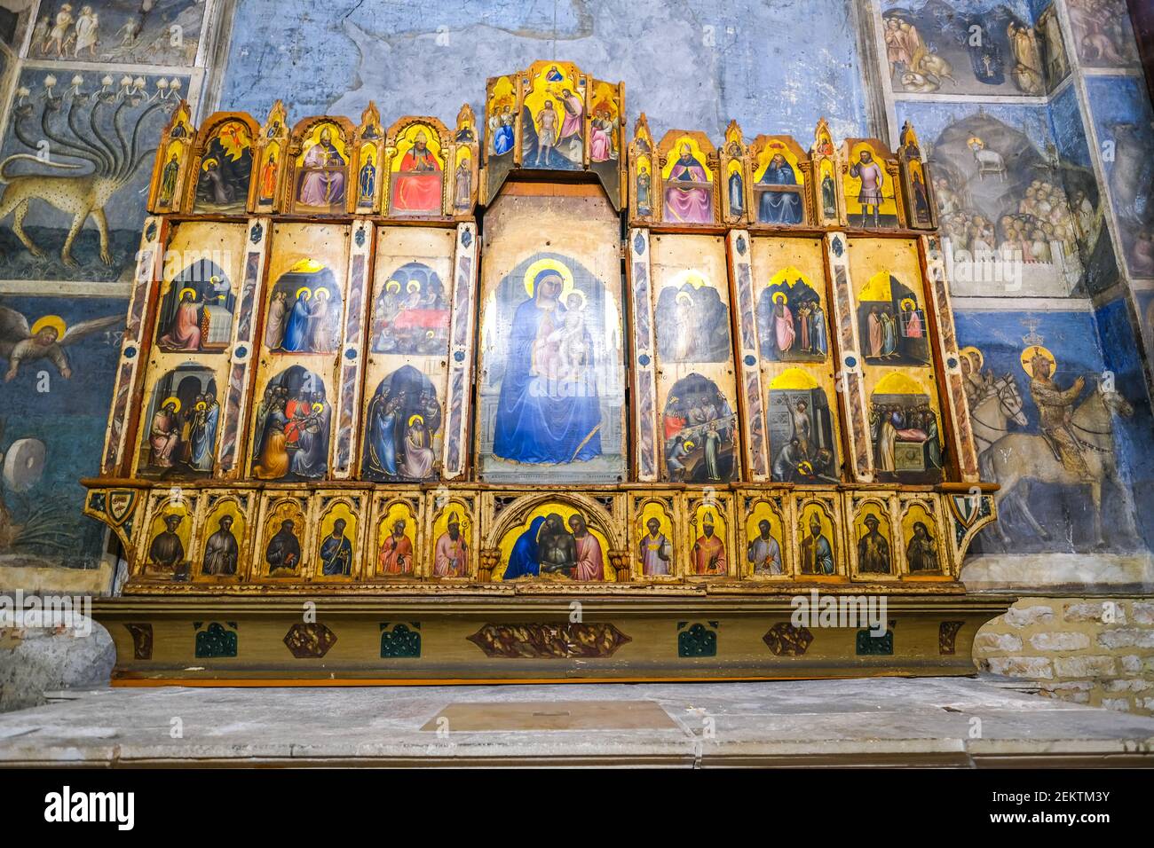 The Polyptych in Battistero Di San Giovanni in Padua Italy Stock Photo