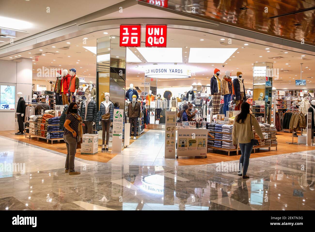 UNIQLO logo and store seen in Hudson Yards. (Photo by John Lamparski