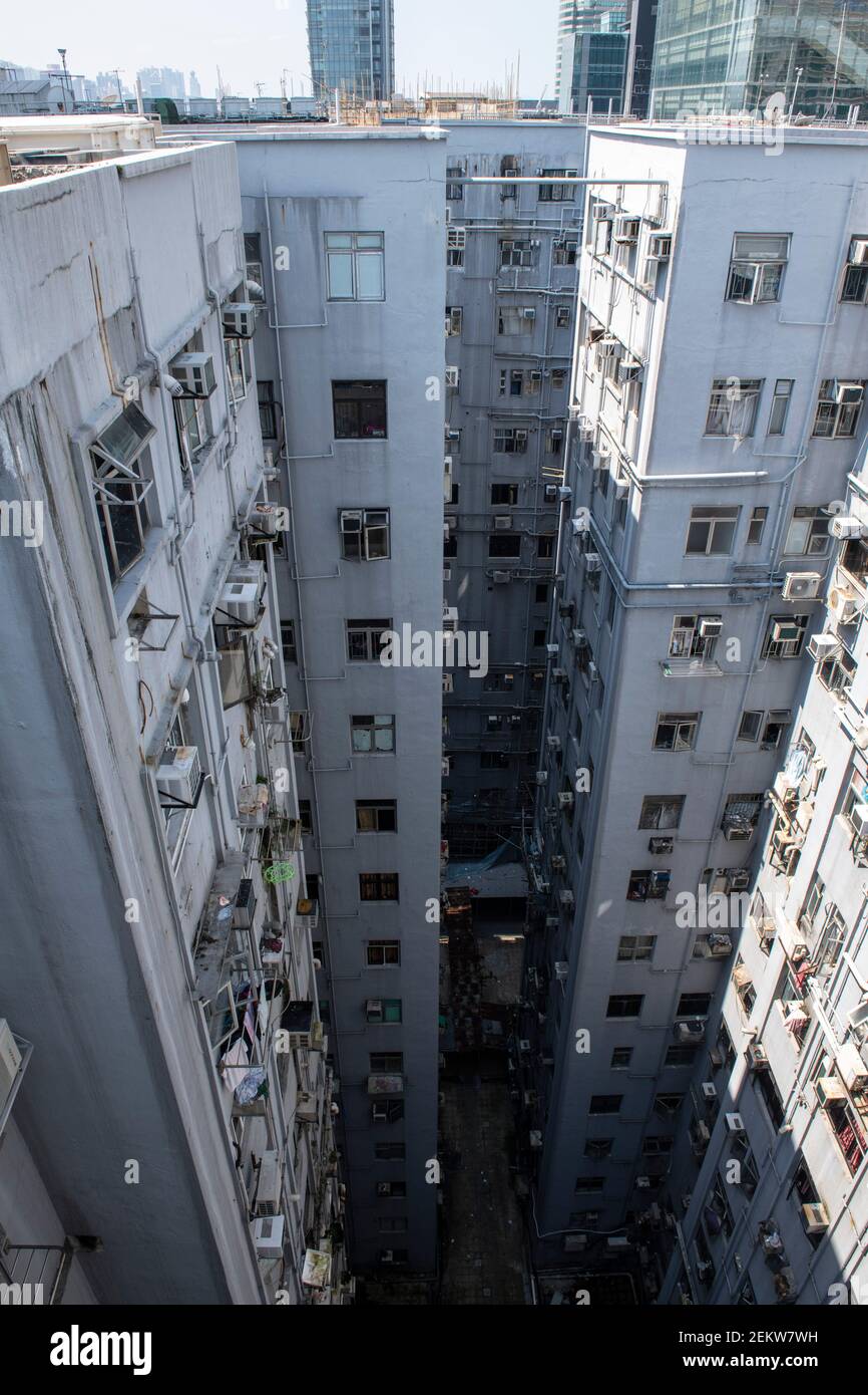 view from the famous Chungking Mansions located at 36C44 Nathan Road in Tsim Sha Tsui, Kowloon