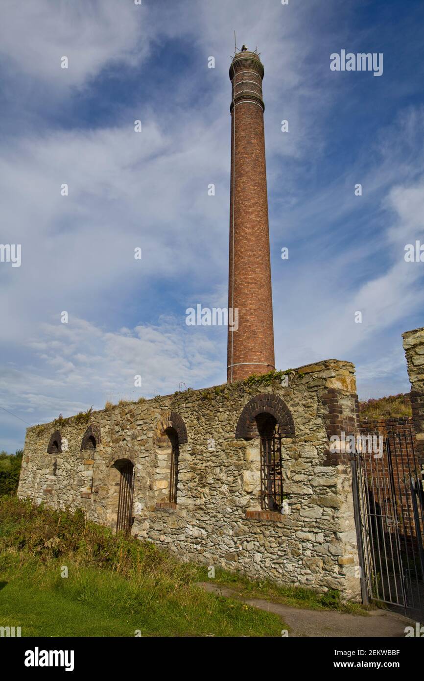 architectural, buildings, victorian, workhouse, industrial, chimney, works, antique, stone, Cymru, Ynys Mons, Ynys Gybi, Caergybi Stock Photo