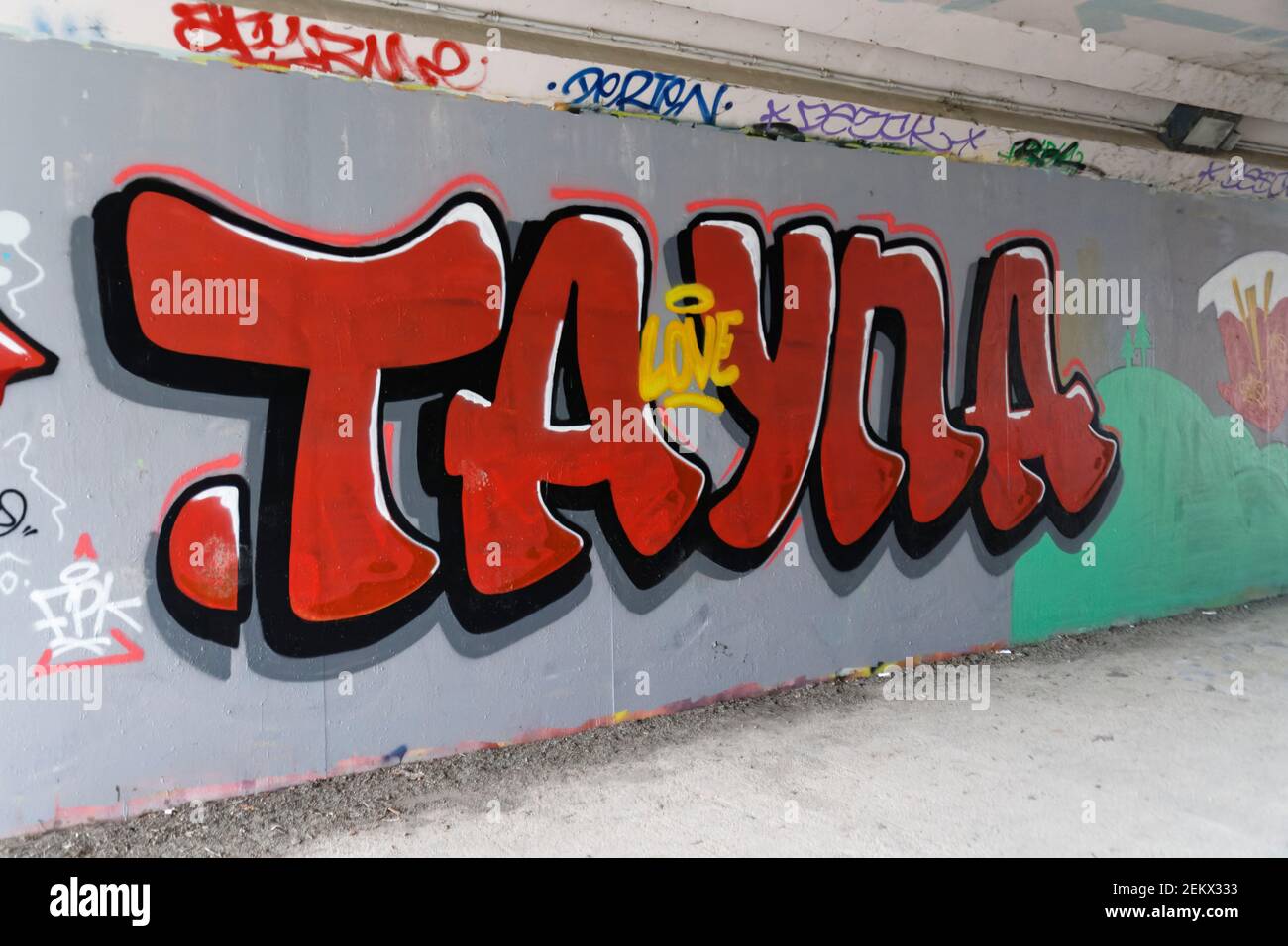 Ris-Orangis,France.21th Feb,2021.Street Art mini-spot located on the hiking  trail in the tunnel that passes under the national 7 , Ris-Orangis, France  Stock Photo - Alamy