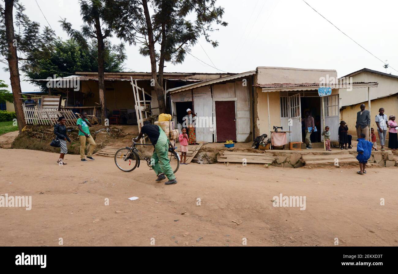 Small houses in a neighborhood in Kigali, Rwanda. Stock Photo