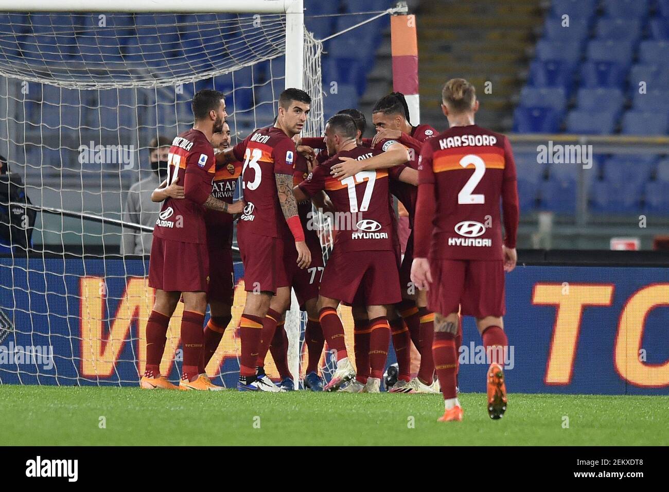 Pedro Roma Pedro Rodriguez of Roma Celebrates after scoring the 2-0 goal during ...