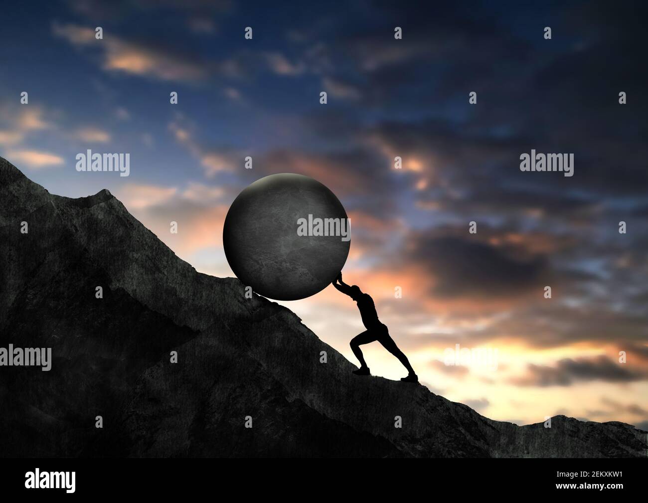 Pushing rock uphill High Resolution Stock Photography and Images Alamy