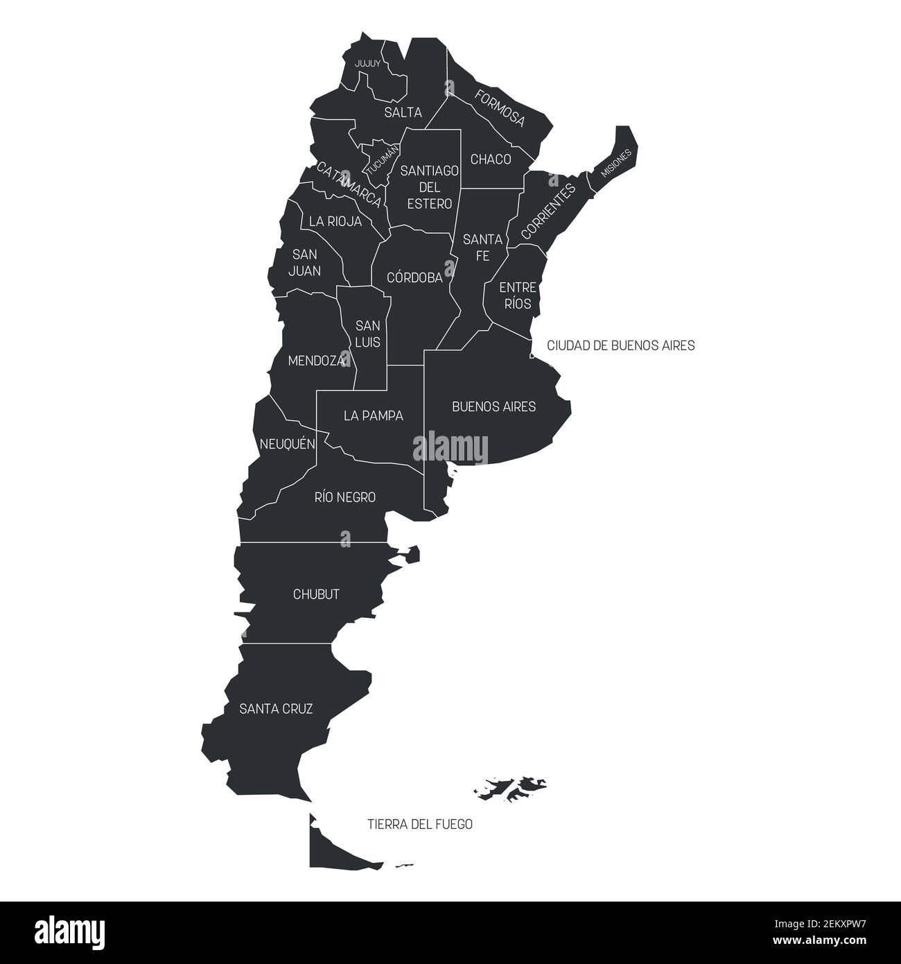 Argentina map of provinces Stock Vector Image & Art Alamy