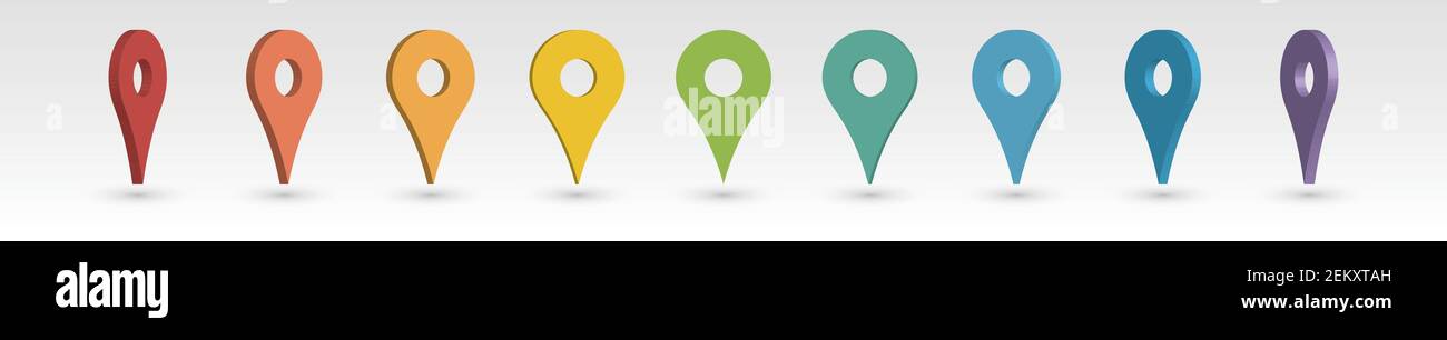 Set of 3D colorful map pointers Stock Vector Image & Art - Alamy