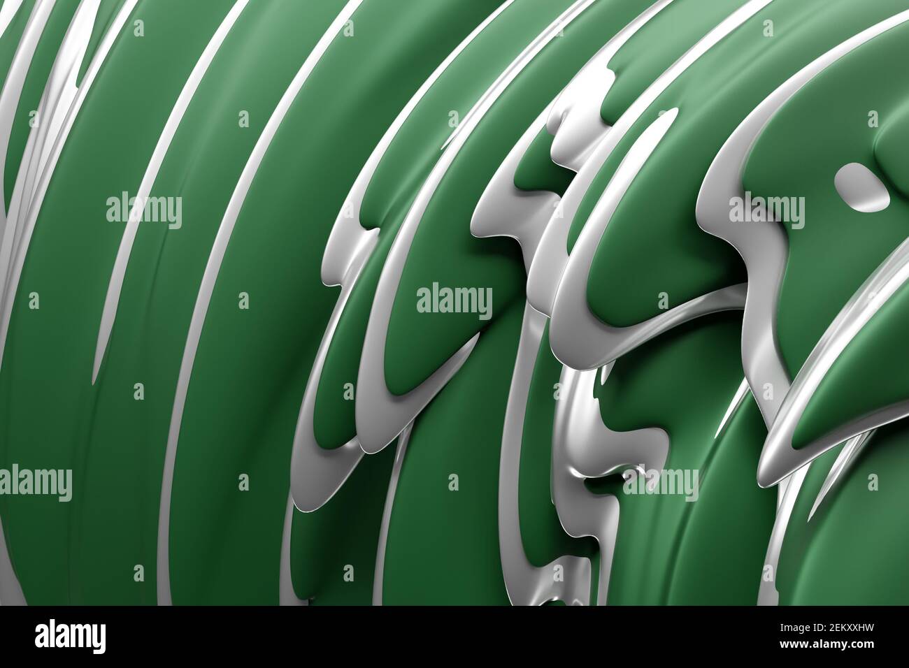 3D illustration of a abstract green background with scintillating ...