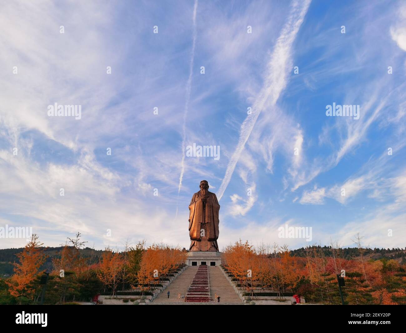 The world's tallest statue of Confucius stands in the center of a ...