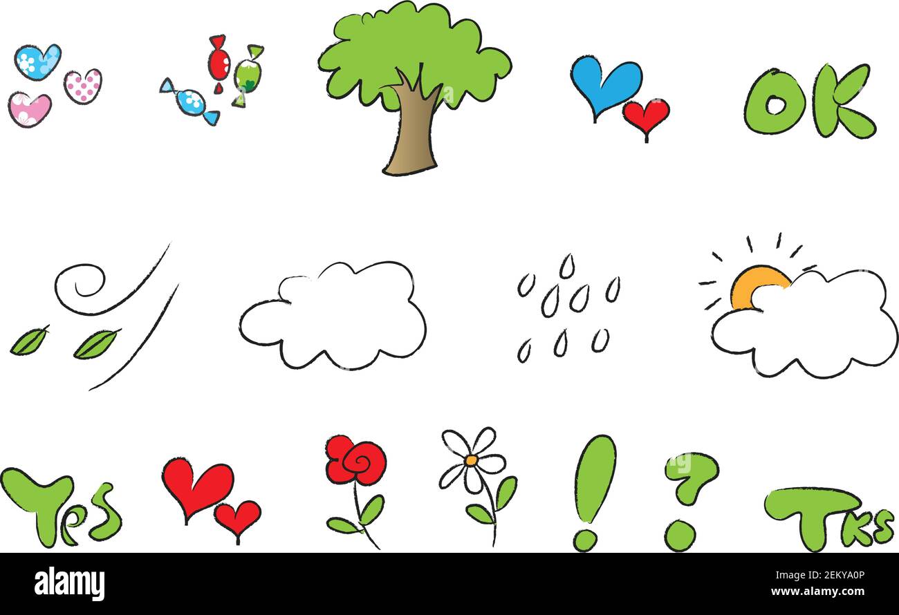 vector cartoon weather sticker set Stock Vector