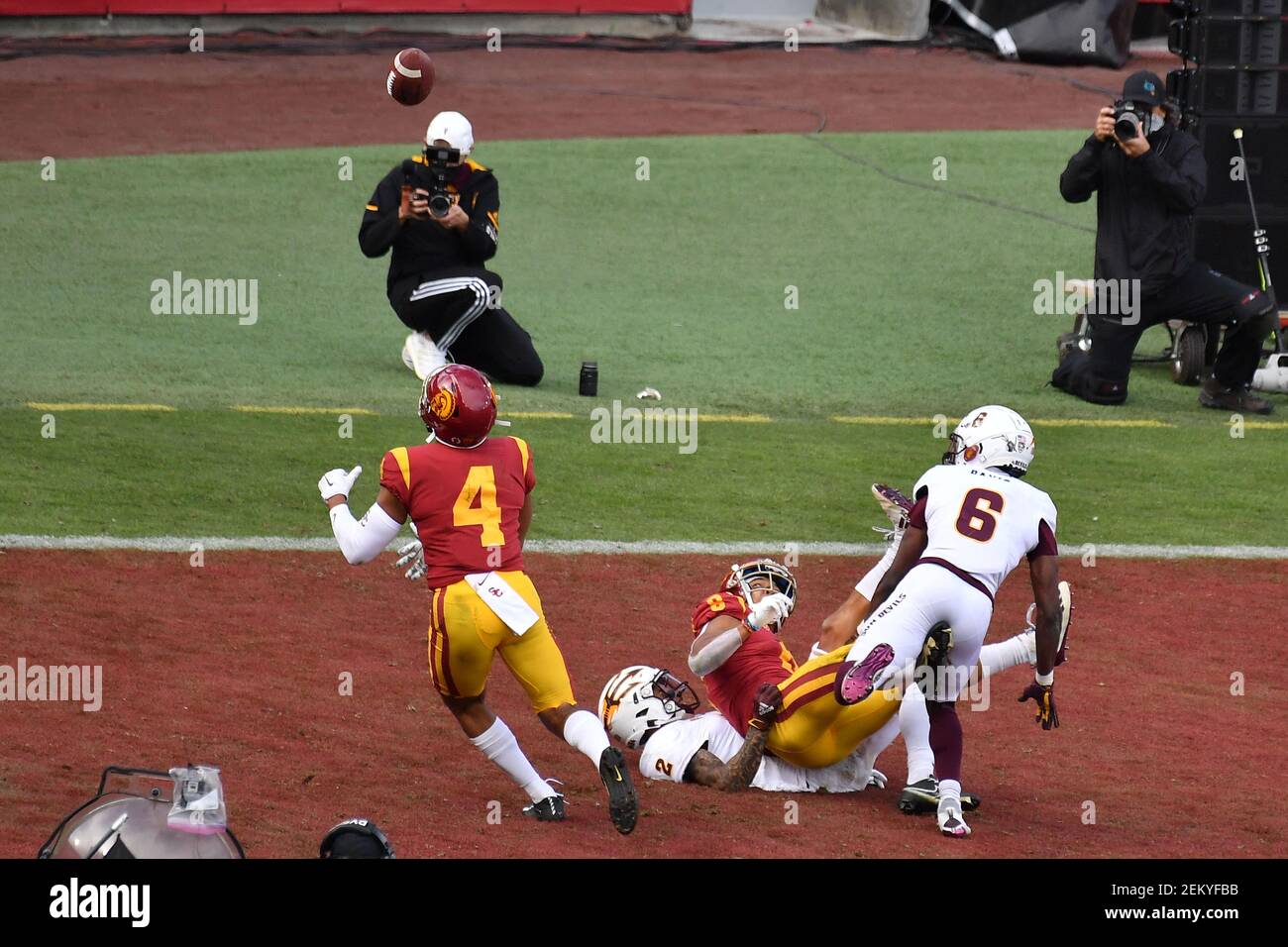 Southern California wide receiver Bru McCoy (4) catches a pass on