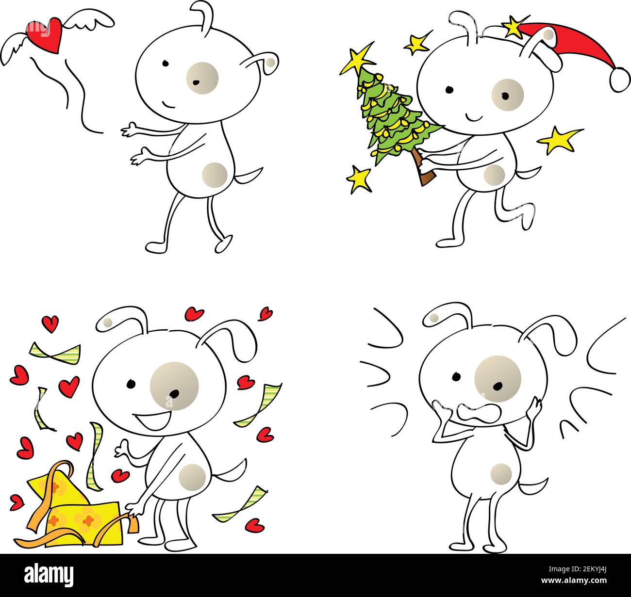 vector cartoon dog puppy action emoji set Stock Vector Image & Art - Alamy