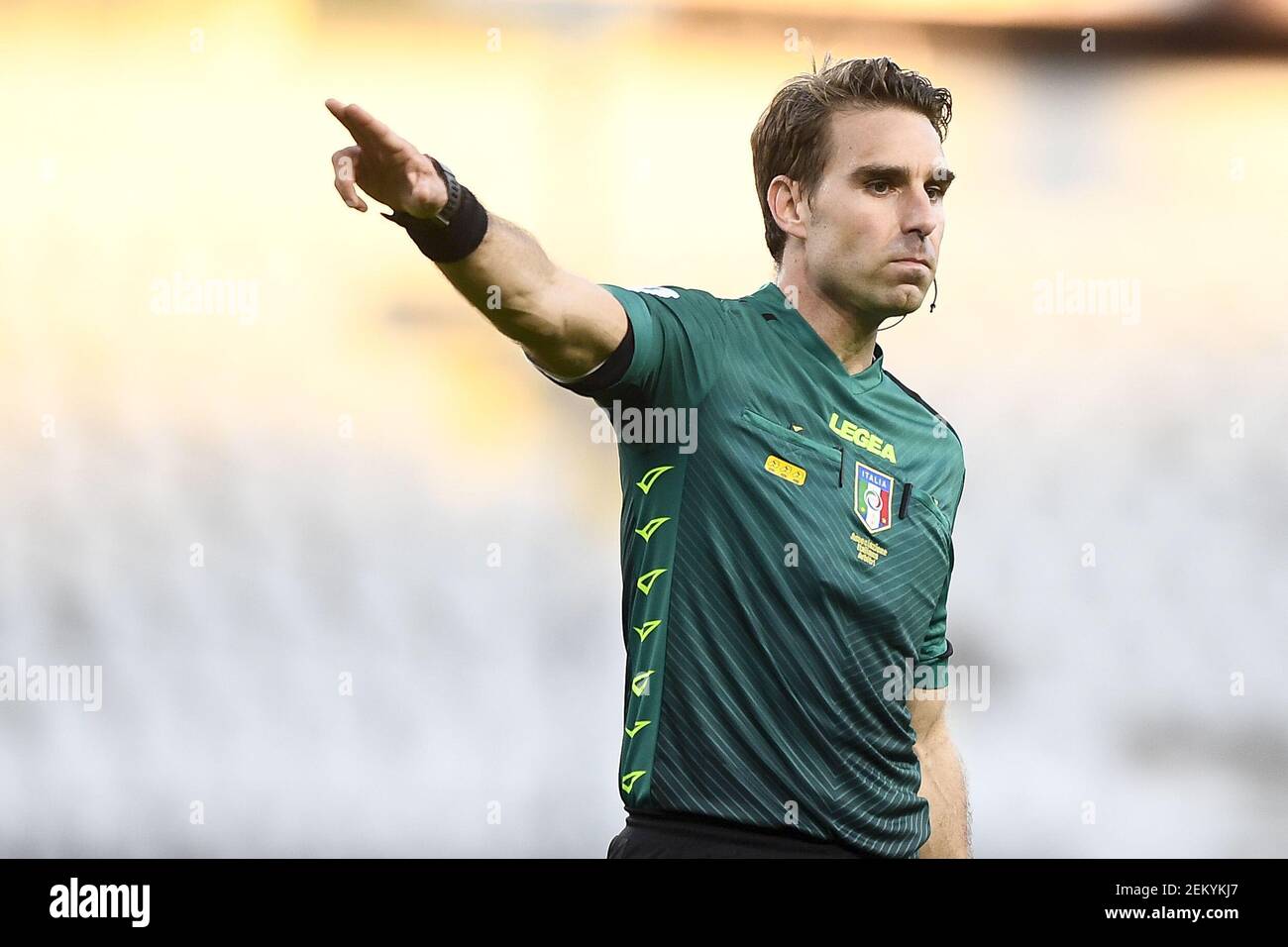 TURIN, ITALY - November 08, 2020: Referee Francesco Fourneau gestures  during the Serie A football match between Torino FC and FC Crotone. (Photo  by NicolÃ² Campo/Sipa USA Stock Photo - Alamy