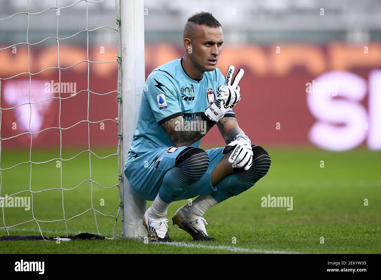 Alex Cordaz of Fc Crotone gestures during the Serie A match between  Juventus Fc and Fc Crotone. Juventus Fc wins 3-0 over Fc Crotone Stock  Photo - Alamy