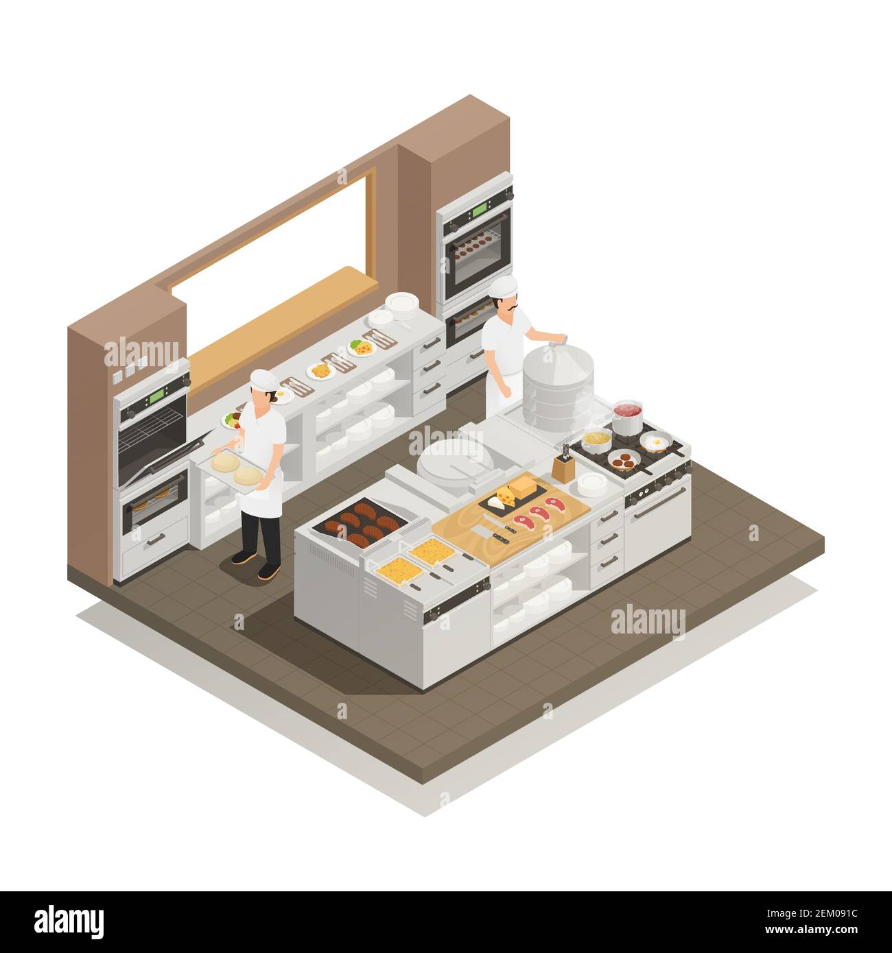 restaurant kitchen layout 3d