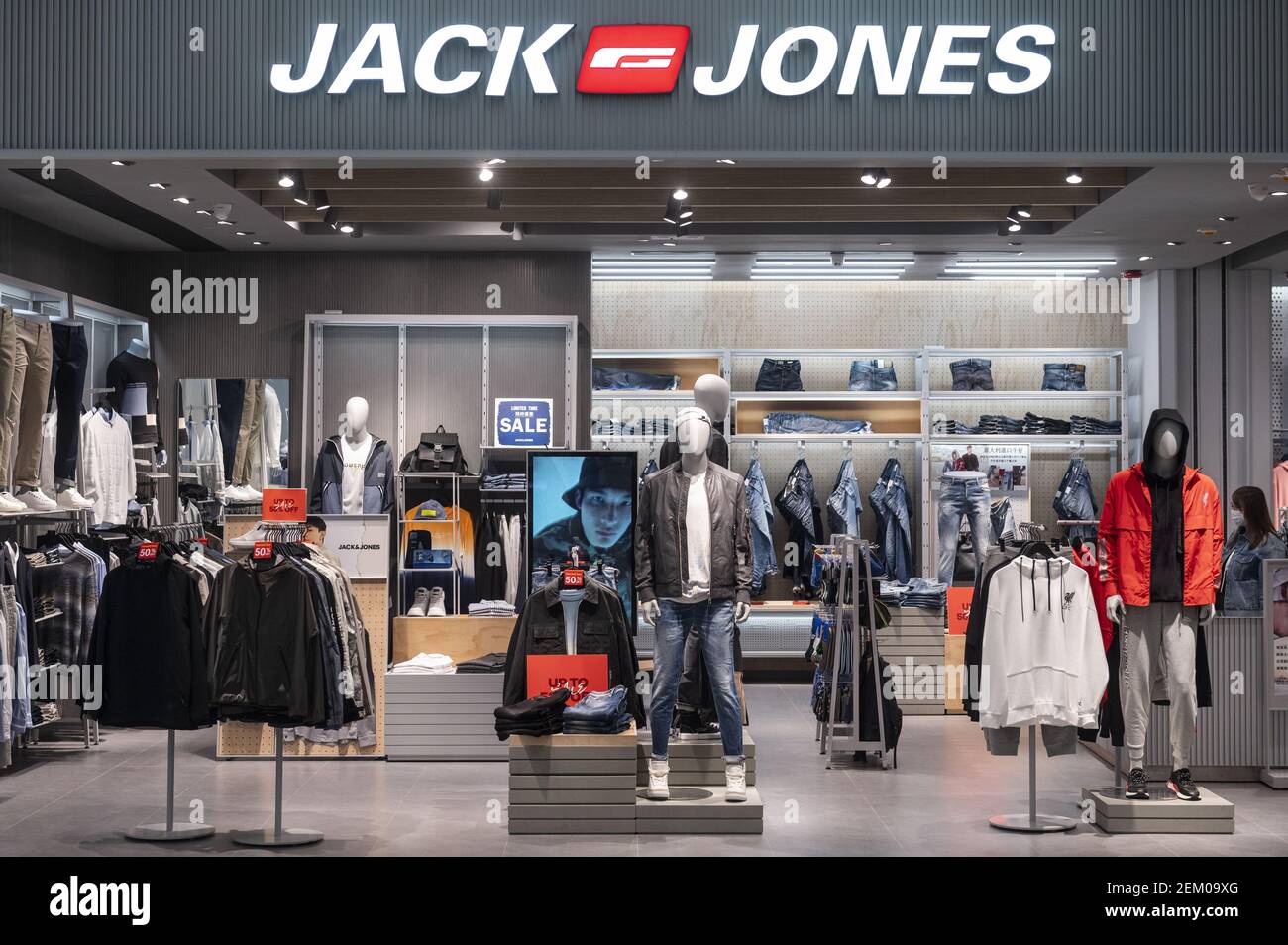 Danish fashion clothing brand Jack Jones store in Hong Kong. (Photo by  Budrul Chukrut / SOPA Images/Sipa USA Stock Photo - Alamy