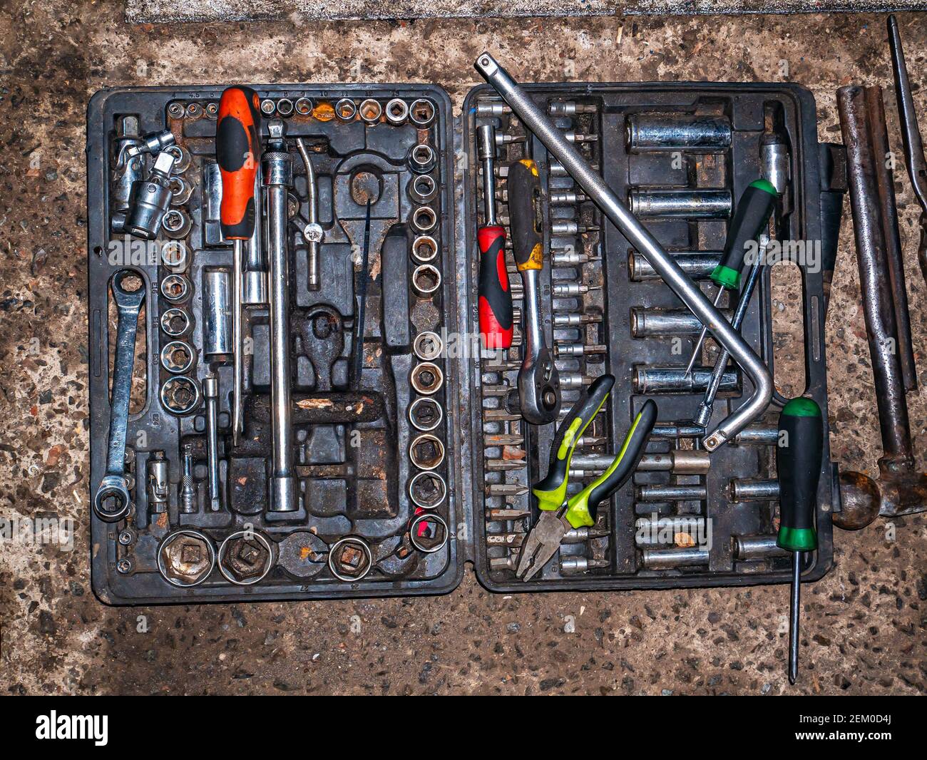A set of metal locksmith tools of a car repair mechanic Stock Photo - Alamy