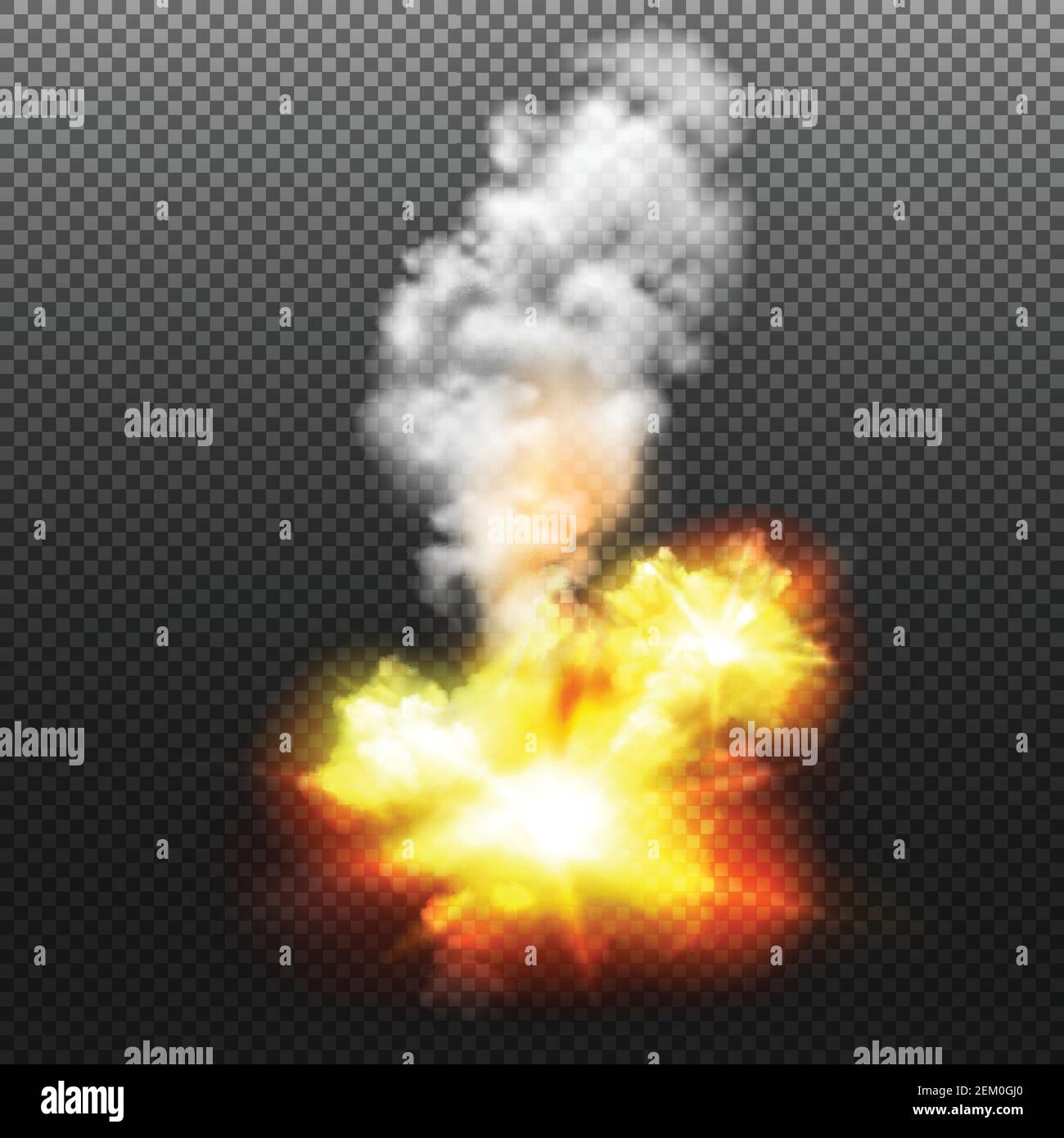 Bright explosion design on transparent background with smoke realistic  vector illustration Stock Vector Image & Art - Alamy