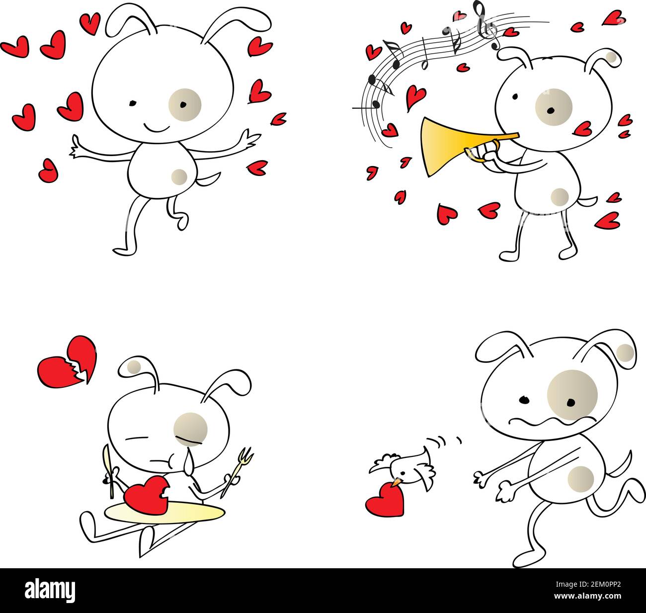 vector cartoon dog puppy action emoji set Stock Vector Image & Art - Alamy