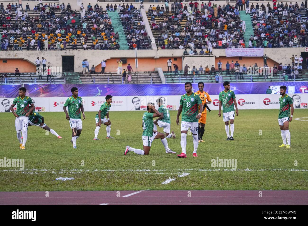 Bangladeshi players seen during the Second FIFA friendly match between